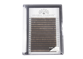 Global Fashion Premium Lashes Karışık Şerit Kirpik Seti (7-13 mm) C 0.07, Bitter Çikolata