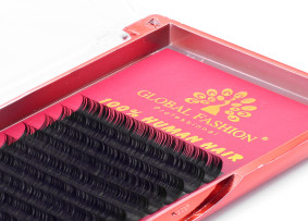 Global Fashion D 0.10 9mm Şerit Kirpik Seti (Kırmızı)