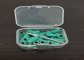 Donanım pedikür seti, kutuda 30 parçalık kapak seti, #150, yeşil