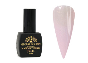 Global Fashion Magic-Extension Pembe Işıltılı Jel, 12 ml, No. 3