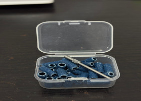 Donanım pedikür seti, kutuda 30 parçalık kapak seti, #80, mavi