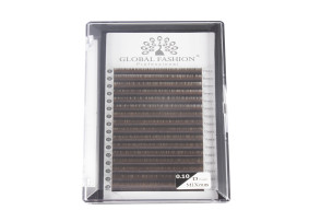 Global Fashion Premium Lashes Karışık Şerit Kirpik Seti (7-13 mm) D 0.10, Bitter Çikolata
