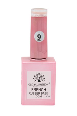 Kauçuk Baz Kat Fransız Jel Cilası, 15 ml, Global Fashion 09
