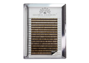 Global Fashion Premium Kirpik Karışımı (7-13 mm) CC 0,07 Şerit Kirpik Seti, Koyu Çikolata