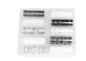 Tırnak süsleme folyo seti, siyah ve beyaz (10 adet) 31