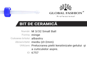 Seramik tırnak eti pensesi, top, M 3/32 Küçük Top